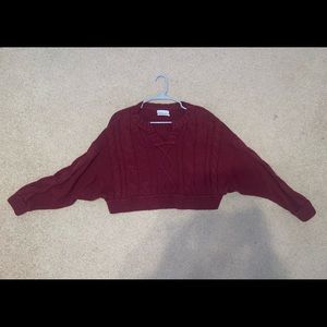 Women’s Red Cropped Knitted Sweater